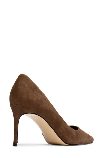 Black Suede Studio Amaya Pointed Toe Pump In Brown