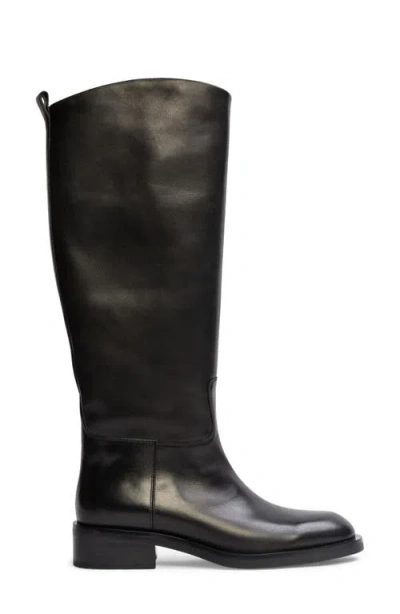 Black Suede Studio Pace Tall Boot In Black