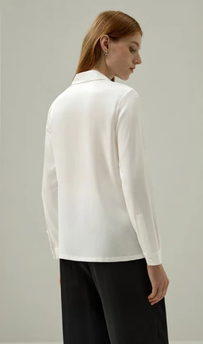 Lilysilk Classic Pearl Button Silk Shirt In Natural White