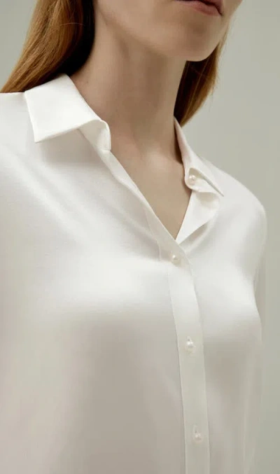 Lilysilk Classic Pearl Button Silk Shirt In Natural White