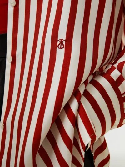 Lilysilk Classic Striped Silk Shirt In Red White Pinstripes