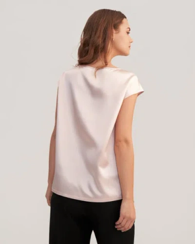 Lilysilk Basic Cap Sleeves Silk Tee In Pale Pink