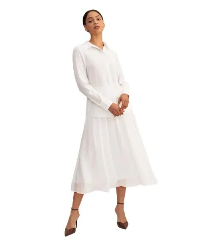 Shop Lilysilk Wrinkle Free Basic Silk Shirt In Natural White