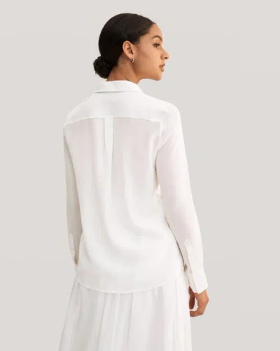 Lilysilk Wrinkle Free Basic Silk Shirt In Natural White