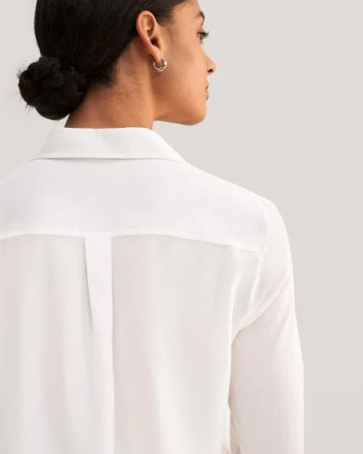 Lilysilk Wrinkle Free Basic Silk Shirt In Natural White
