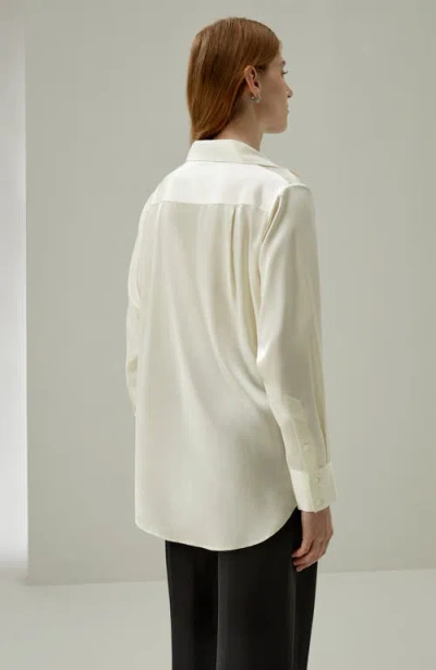 Lilysilk Oversize Style Silk Blouse In Lily White