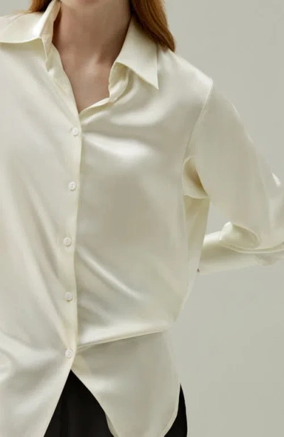 Lilysilk Oversize Style Silk Blouse In Lily White