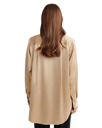 Lilysilk Oversize Style Silk Blouse In Brown