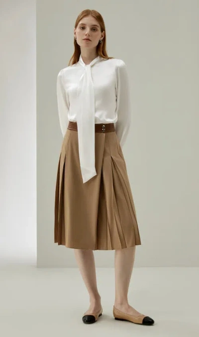 Lilysilk Bow-tie Neck Silk Blouse In Natural White