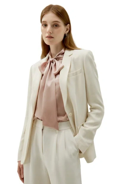 Lilysilk Bow-tie Neck Silk Blouse In Pale Pink
