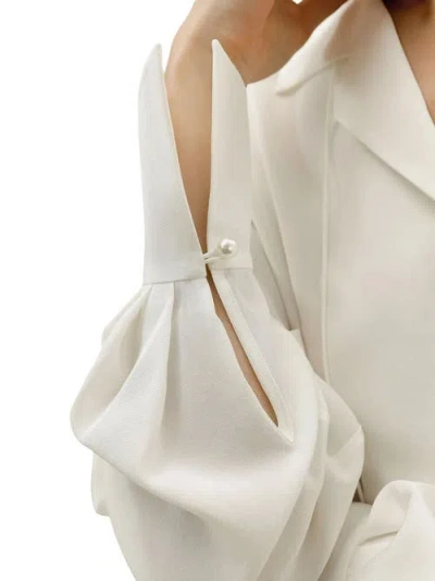 Lilysilk Tie-detailed Silk Blouse Shirts In Natural White
