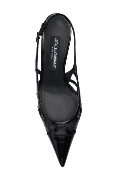 Dolce & Gabbana Pointed-toe Lace-panelled Pumps In Nero