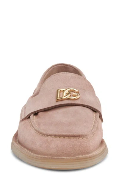 Dolce & Gabbana Logo-lettering Loafers In Pink
