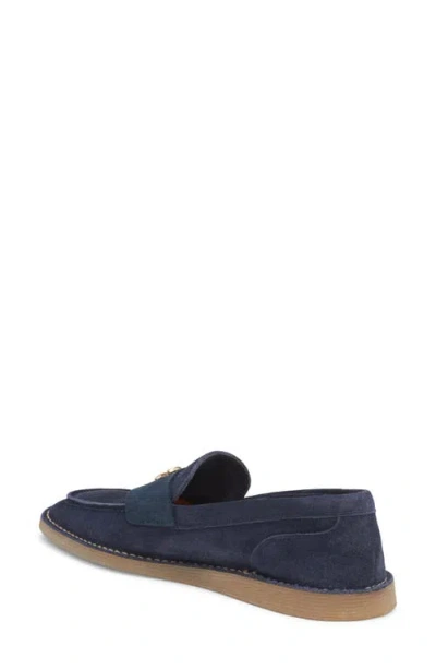 Dolce & Gabbana Dg Suede Loafers In Blue