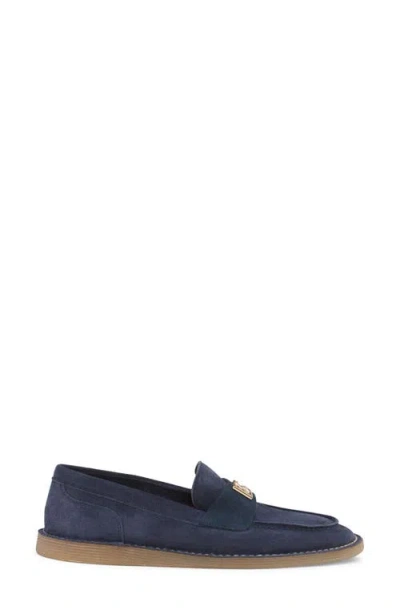 Dolce & Gabbana Dg Suede Loafers In Blue