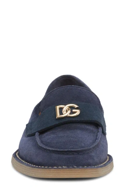 Dolce & Gabbana Dg Suede Loafers In Blue