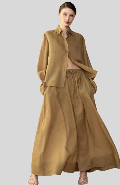 Shop Cynthia Rowley Baleira Skirt In Gold Yellow