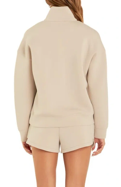 Grey Lab Scuba Quarter Zip Pullover In Taupe