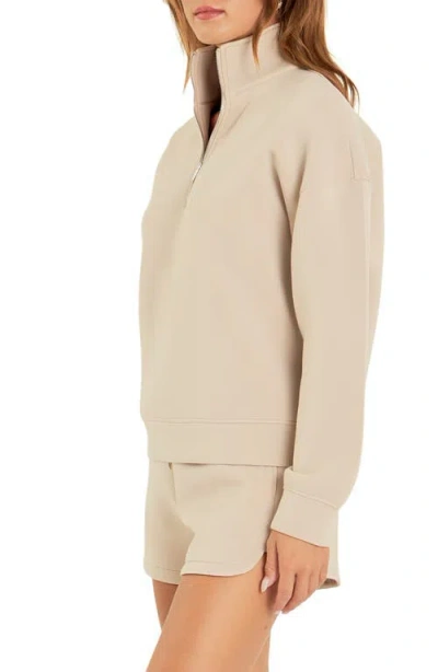 Grey Lab Scuba Quarter Zip Pullover In Taupe