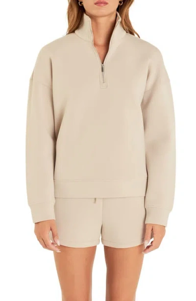 Grey Lab Scuba Quarter Zip Pullover In Taupe