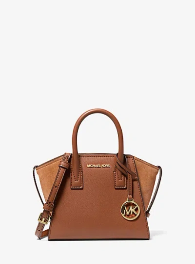 MICHAEL KORS AVRIL EXTRA-SMALL LEATHER AND SUEDE SATCHEL 