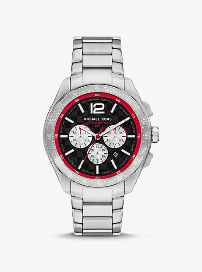 Michael Kors Oversized Accelerator 2.0 Silver-tone Watch In Silver