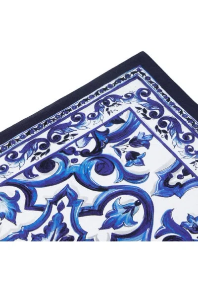Dolce & Gabbana Dolce&gabbana Blu Meditteraneo Linen Placemat & Napkin Set In Medium Blue