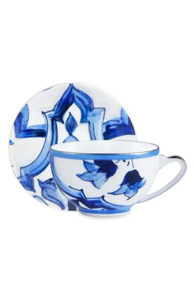 Dolce & Gabbana Porcelain Tea Set In Light Blue