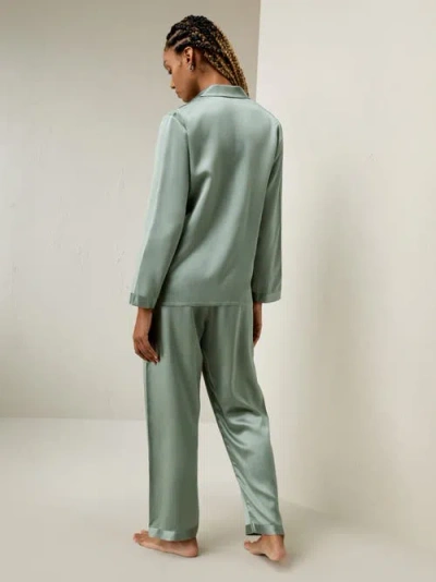 Lilysilk 22 Momme Full Length Silk Pajamas Set In Avocado Green