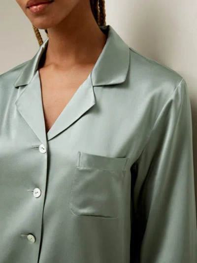Lilysilk 22 Momme Full Length Silk Pajamas Set In Avocado Green