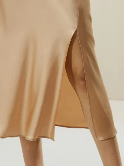 Lilysilk Minimalist Aesthetic Silk Poppy Skirt In Light Camel