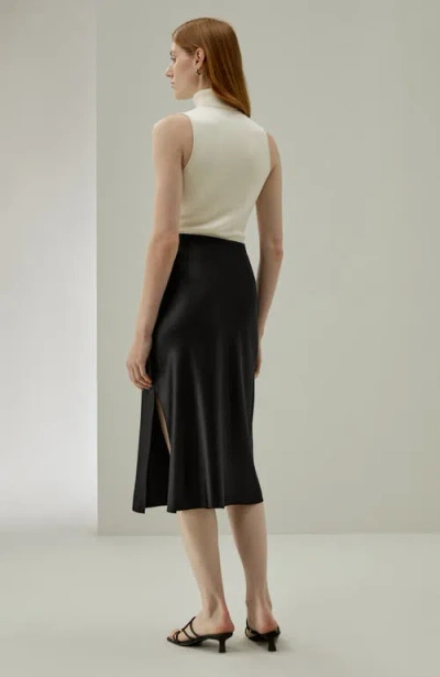 Lilysilk Minimalist Aesthetic Silk Poppy Skirt In Black