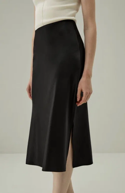 Lilysilk Minimalist Aesthetic Silk Poppy Skirt In Black