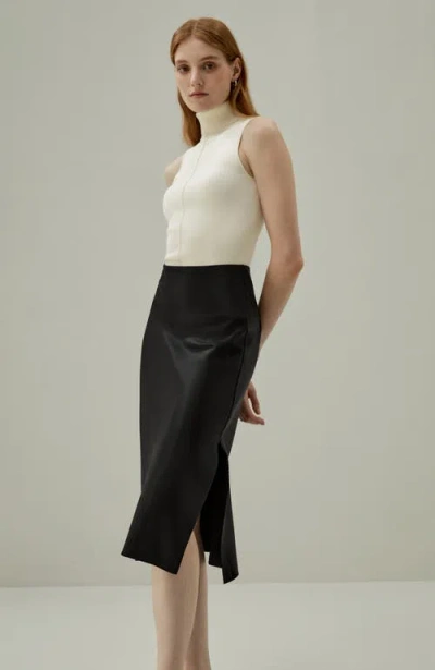 Lilysilk Minimalist Aesthetic Silk Poppy Skirt In Black