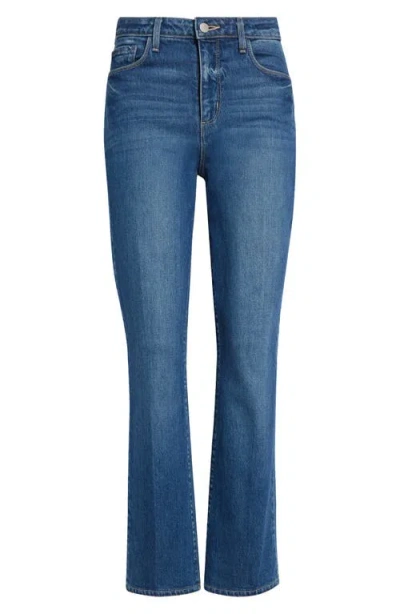 L'agence Kendra Cropped Distressed High-rise Flared Jeans In Stockton