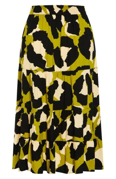 City Chic Piper Print Maxi Skirt In Downtown