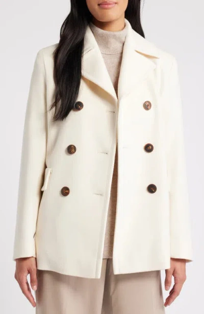 Fleurette Wool Peacoat In Parchment