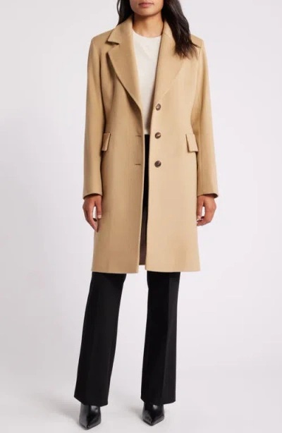 Fleurette Wool Coat In Camel