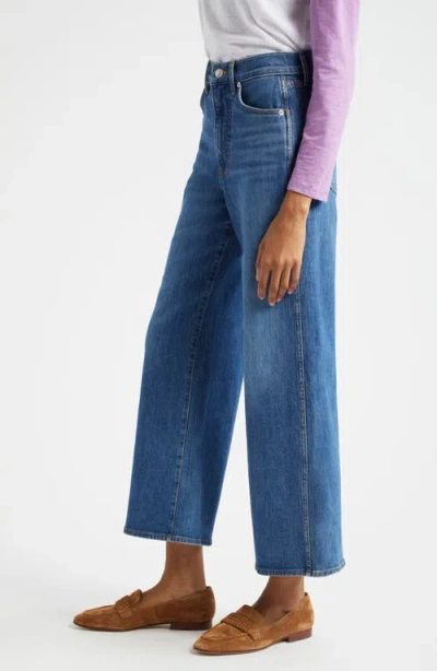 Veronica Beard Taylor High Rise Wide Leg Jeans In Bright Blue In Serendipity