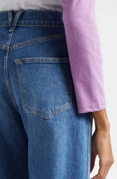 Veronica Beard Taylor High Rise Wide Leg Jeans In Bright Blue In Serendipity