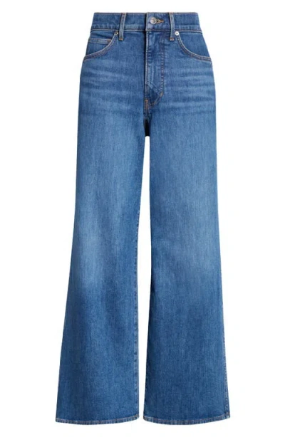 Veronica Beard Taylor High Rise Wide Leg Jeans In Bright Blue In Serendipity