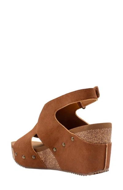 Volatile Beecher Slingback Platform Wedge Sandal In Cognac