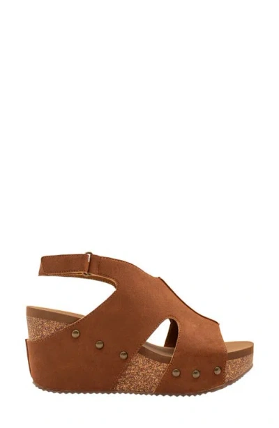 Volatile Beecher Slingback Platform Wedge Sandal In Cognac