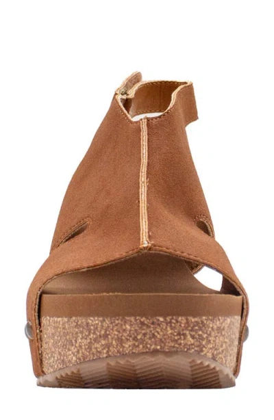 Volatile Beecher Slingback Platform Wedge Sandal In Cognac