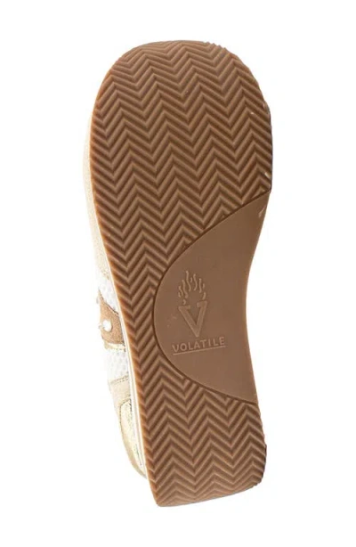 Volatile Beckett Crystal Embellished Mixed Media Platform Sneaker In Gold