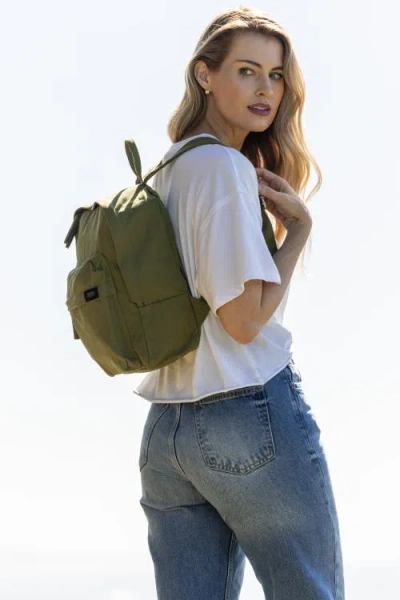 Terra Thread Organic Cotton Mini Backpack In Olive Green