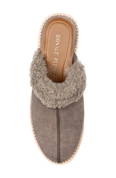 Shop Donald Pliner Wedge Genuine Shearling Cuff Mule In Dark Grey