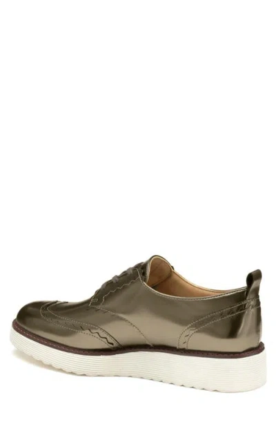 Johnston & Murphy Mitzi Wedge Metallic Derby In Bronze Metallic Sheepskin