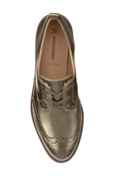 Johnston & Murphy Mitzi Wedge Metallic Derby In Bronze Metallic Sheepskin