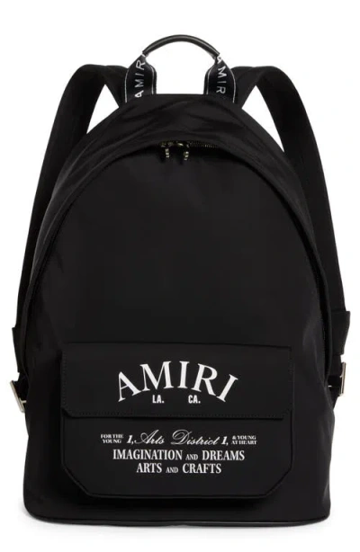 Amiri Black Backpack With Arts District Print In Tech Fabric Man In Black